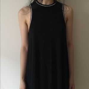 Black knit loose above the knee dress